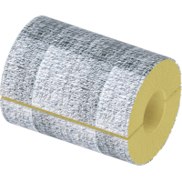 Цилиндр теплоизоляционный минераловатный вырезной фольгированный 720x100x1000 мм Г1 Ц 150 ГОСТ 23208-2022